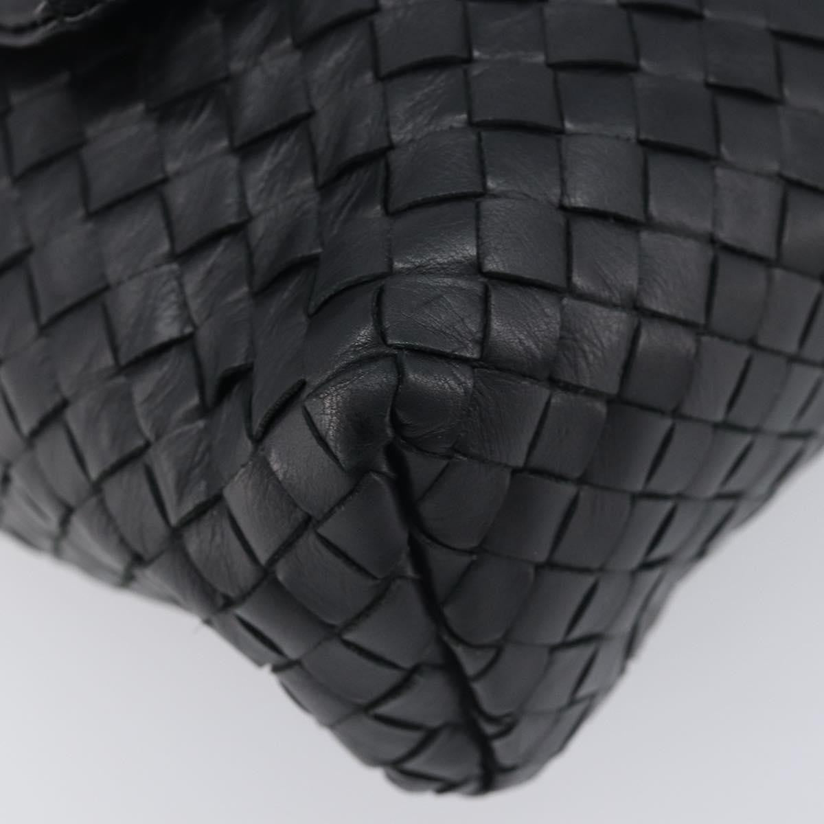 Bottega Veneta Square Flap Messenger Intrecciato Nappa, Black, Leather, Handbag