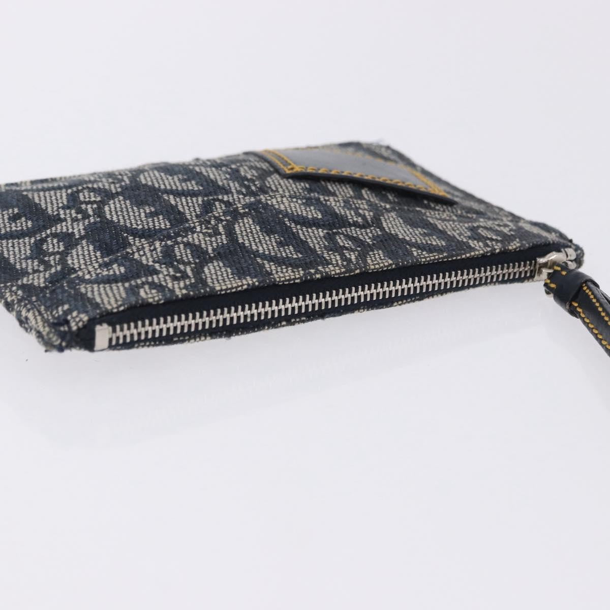 Christian Dior A5 Pouch Oblique Canvas, Navy, Canvas, Clutch