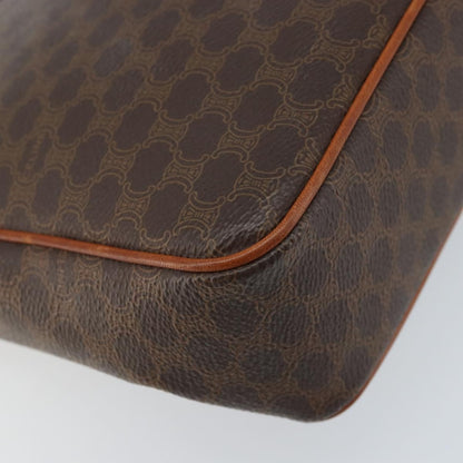 Celine Vintage Macadam Circle Logo Canvas and Leather, Brown, Canvas, Shoulder Bag