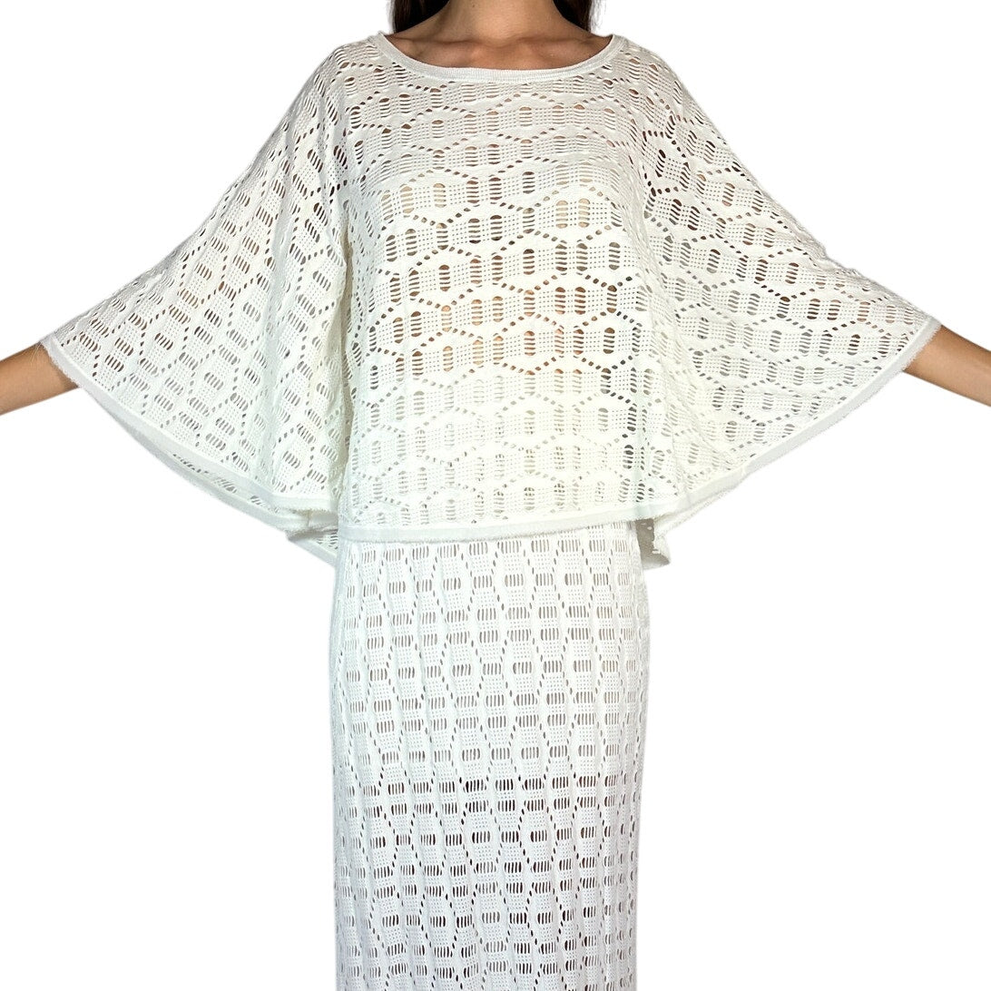 Pinko Open Knit White Top