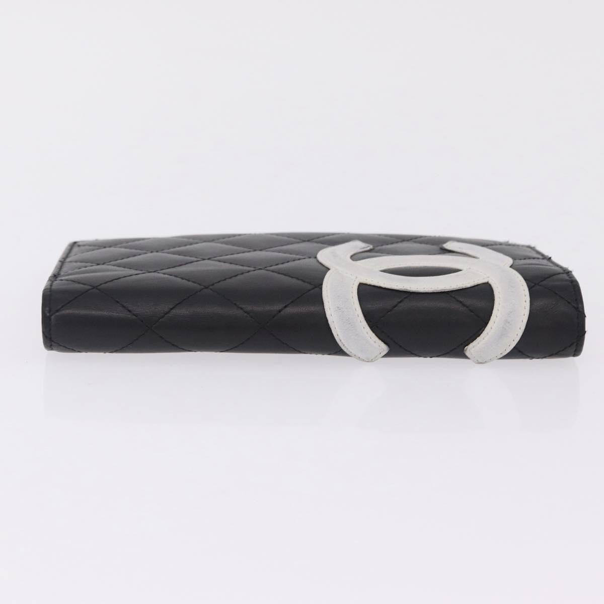 Chanel Cambon Bifold Quilted Calfskin, Black, Leather, Wallet