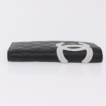 Chanel Cambon Bifold Quilted Calfskin, Black, Leather, Wallet