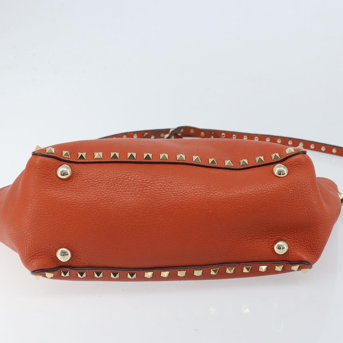 Valentino Garavani Rockstud Tote Soft Leather, Orange, Leather, Tote Bag