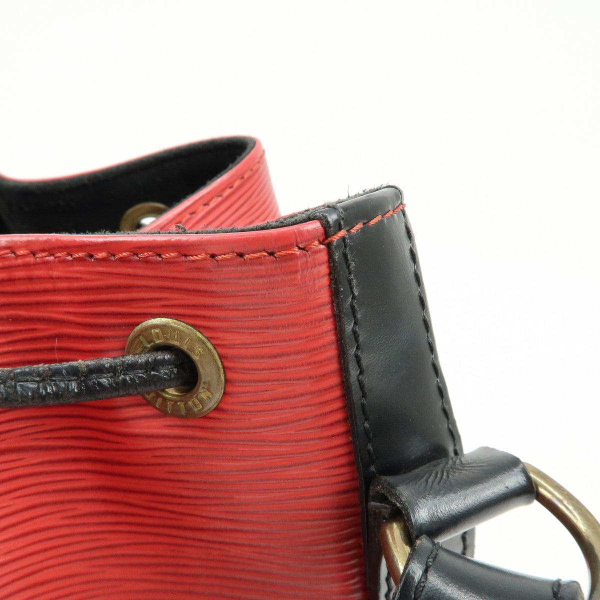 Louis Vuitton Bicolor Petit Noe Epi Leather, Red, Leather, Handbag