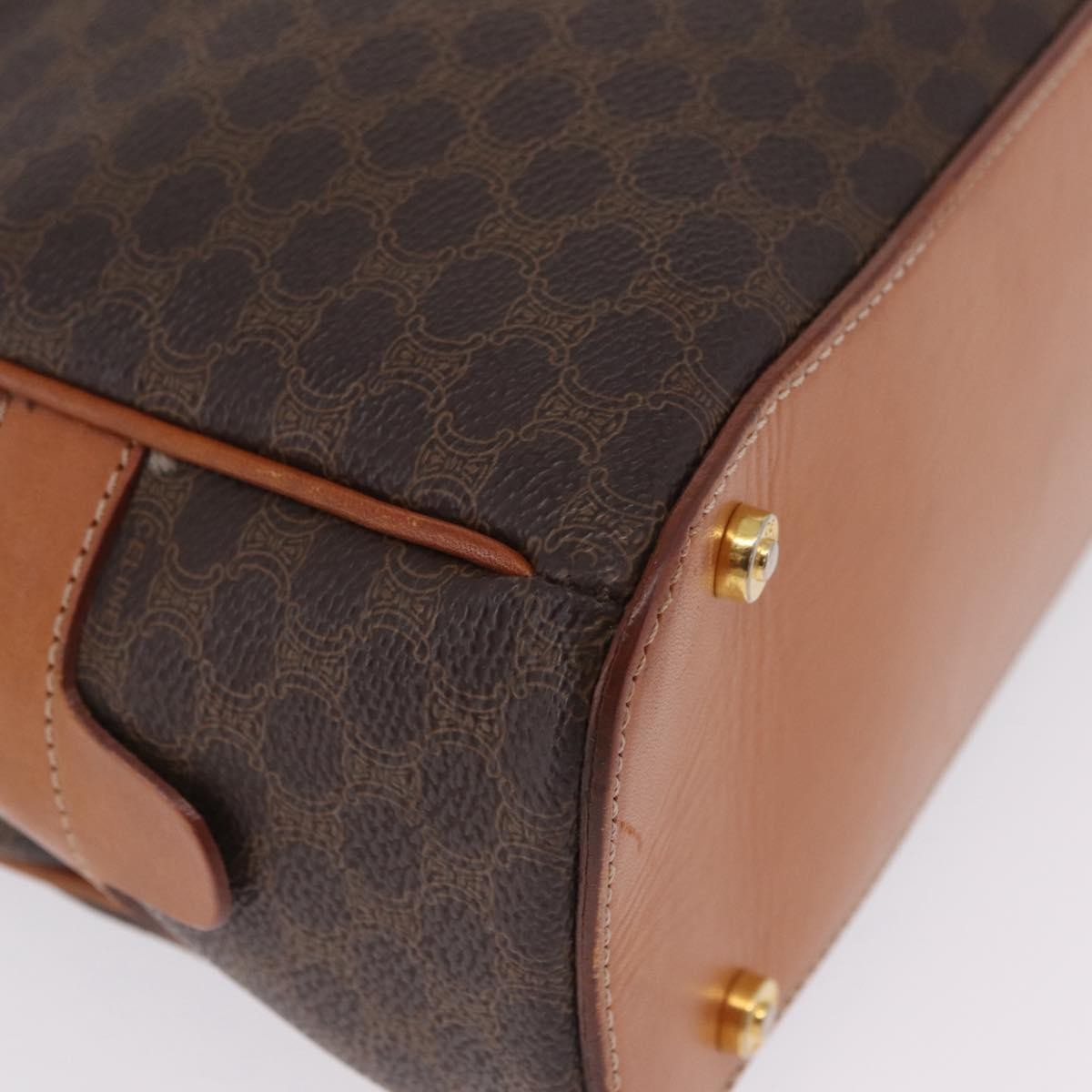 Celine Vintage Handbag Toile Céline, Brown, Canvas, Handbag