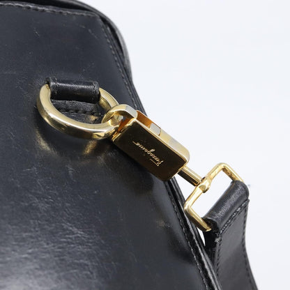 Salvatore Ferragamo Convertible Top Handle Leather, Black, Leather, Handbag