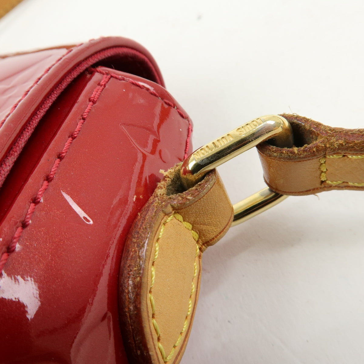 Louis Vuitton Bellflower Monogram Vernis, Red, Patent Leather, Handbag