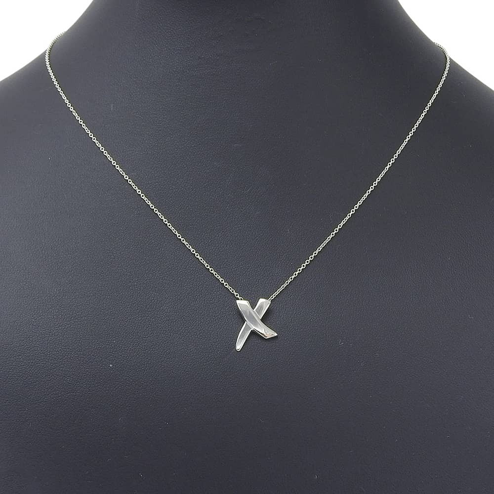 Tiffany & Co. Paloma Picasso Graffiti X Pendant Silver, Silver, Silver, Necklace
