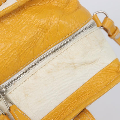 Balenciaga Bazar Leather, Yellow, Leather, Tote Bag