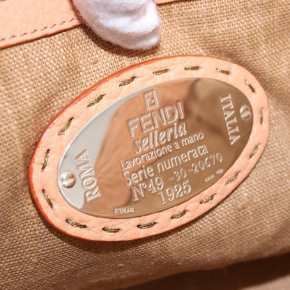 Fendi Selleria Carla Leather, Orange, Leather, Tote Bag