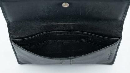 Christian Dior D Turnlock Bifold Patent, Red, Canvas, Wallet