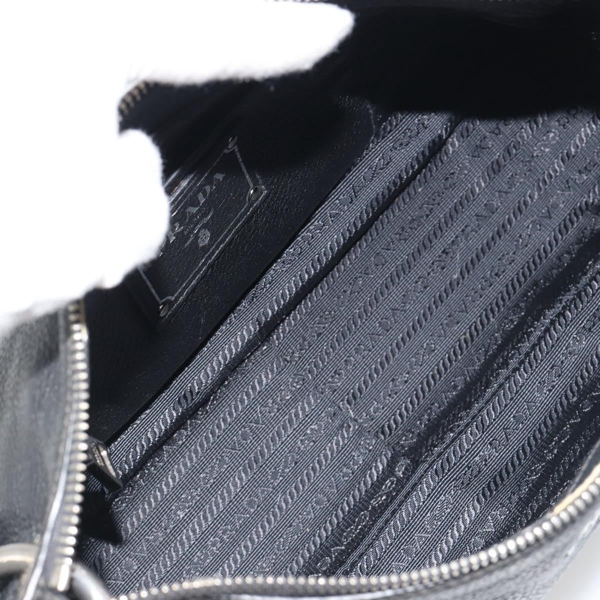 Prada Vitellino Mordo Hobo Leather, Black, Leather, Shoulder Bag
