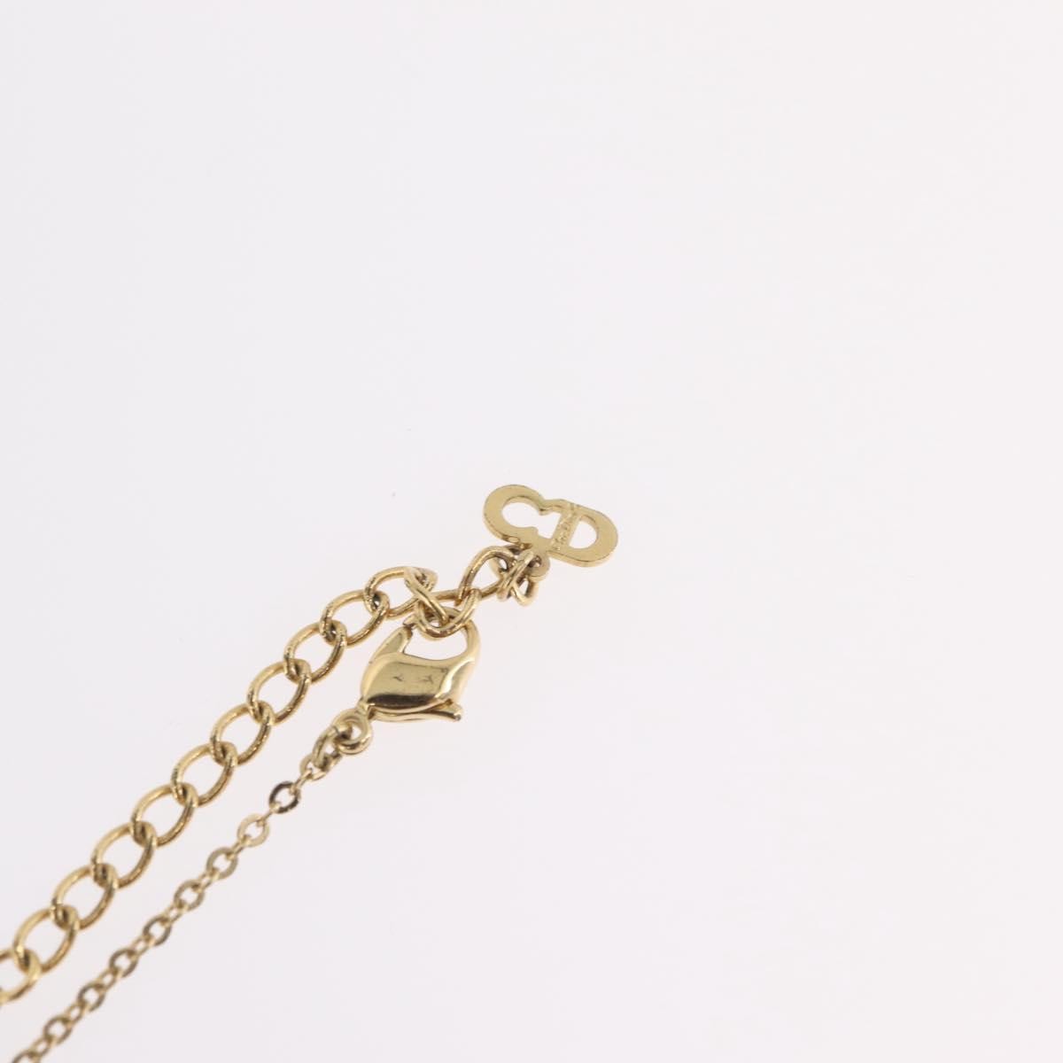Christian Dior Logo Heart Pendant Metal, Gold, Metal, Necklace