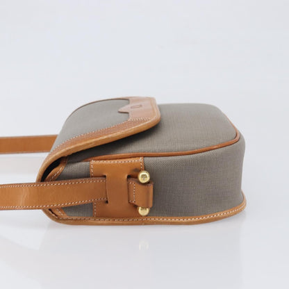 Christian Dior Vintage CD Logo Canvas and leather, Gray, Canvas, Shoulder Bag