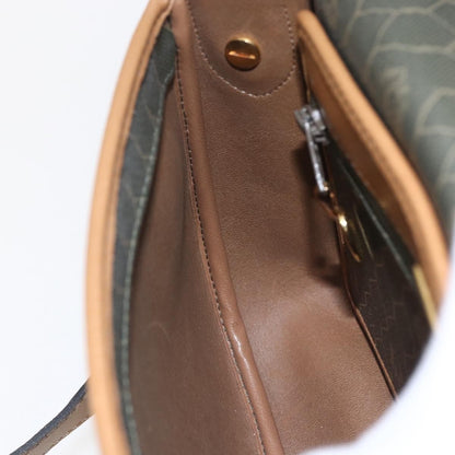 Christian Dior Vintage Honeycomb Flap Canvas and Leather, Khaki, Canvas, Shoulder Bag