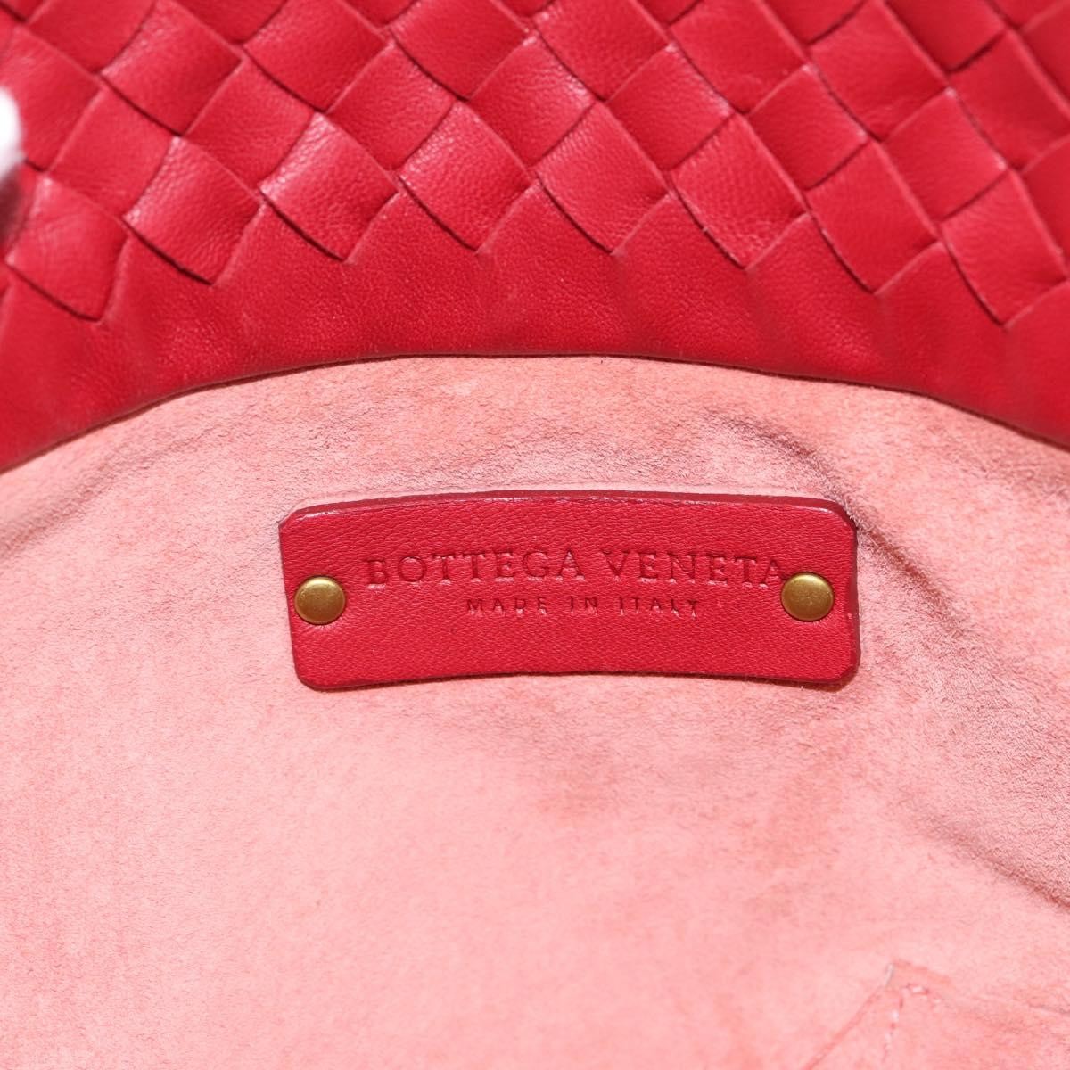 Bottega Veneta Belted Tote Intrecciato Nappa, Red, Leather, Tote Bag