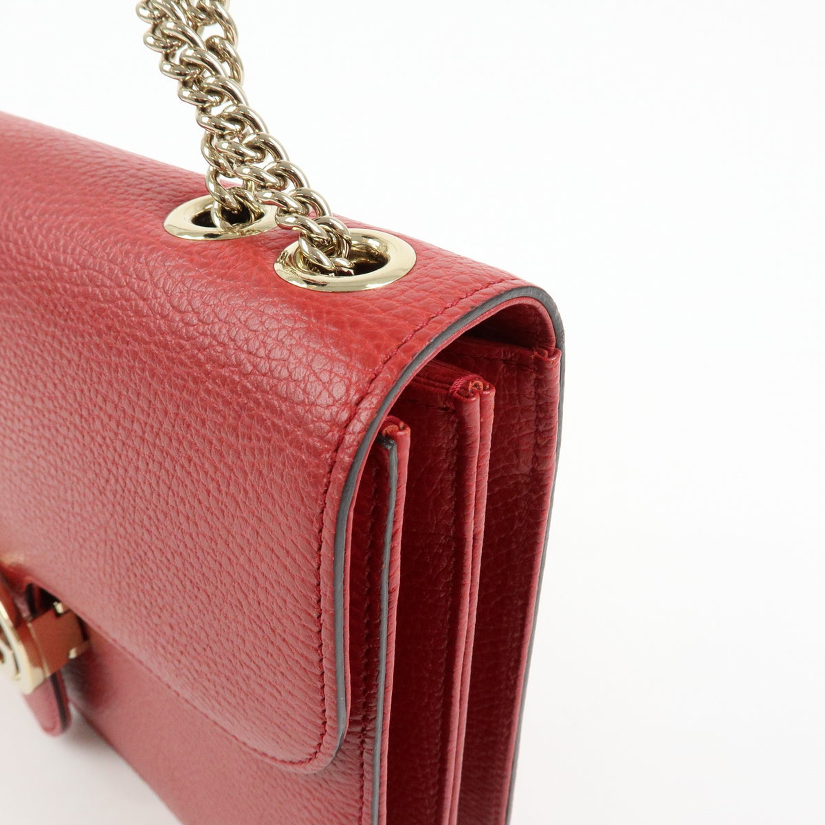 Gucci Interlocking Leather, Red, Leather, Shoulder Bag