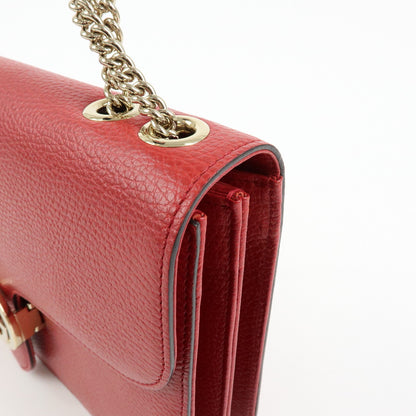 Gucci Interlocking Leather, Red, Leather, Shoulder Bag
