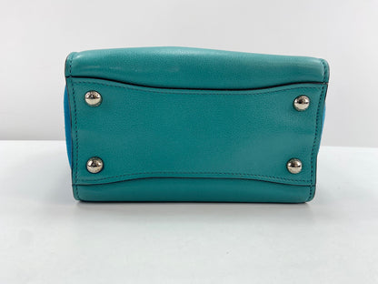 Prada glace twin pocket small glace twin pocket, Green, Leather, Tote Bag