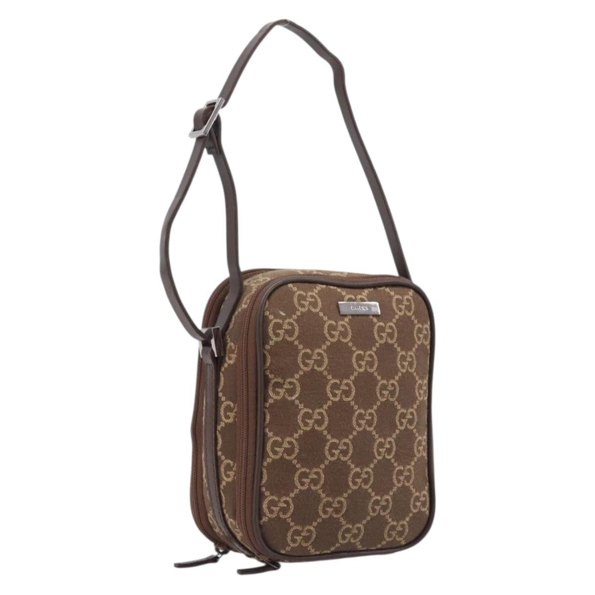 Gucci Crossbody Canvas, Brown, Canvas, Crossbody Bag