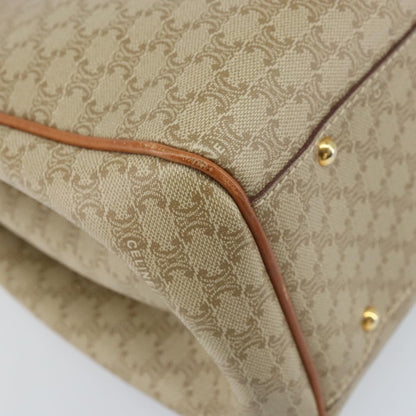 Celine Vintage Macadam Shopper Coated Canvas, Beige, Canvas, Tote Bag
