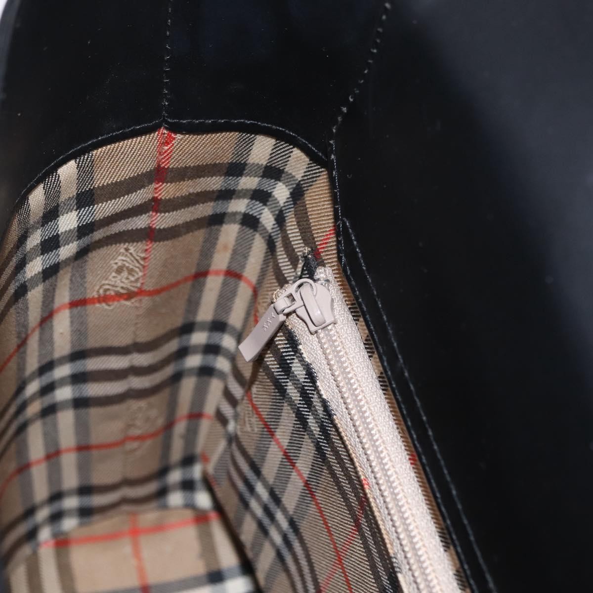 Burberry Nova Check Canvas and Leather, Black, Leather, Handbag