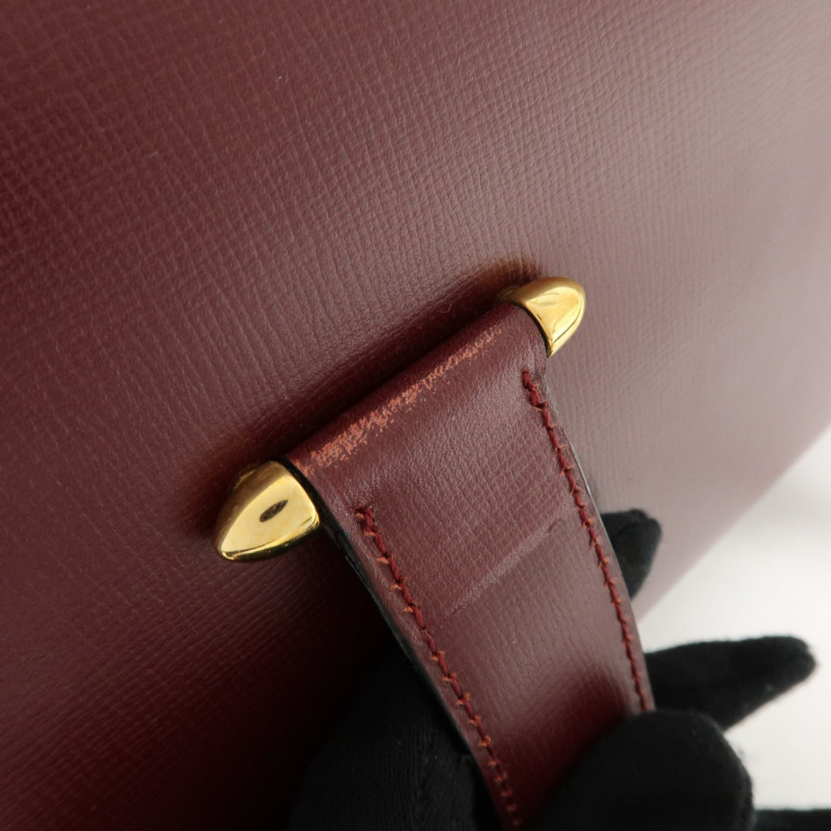 Cartier Must de Cartier Boston Leather, Burgundy, Leather, Travel Bag
