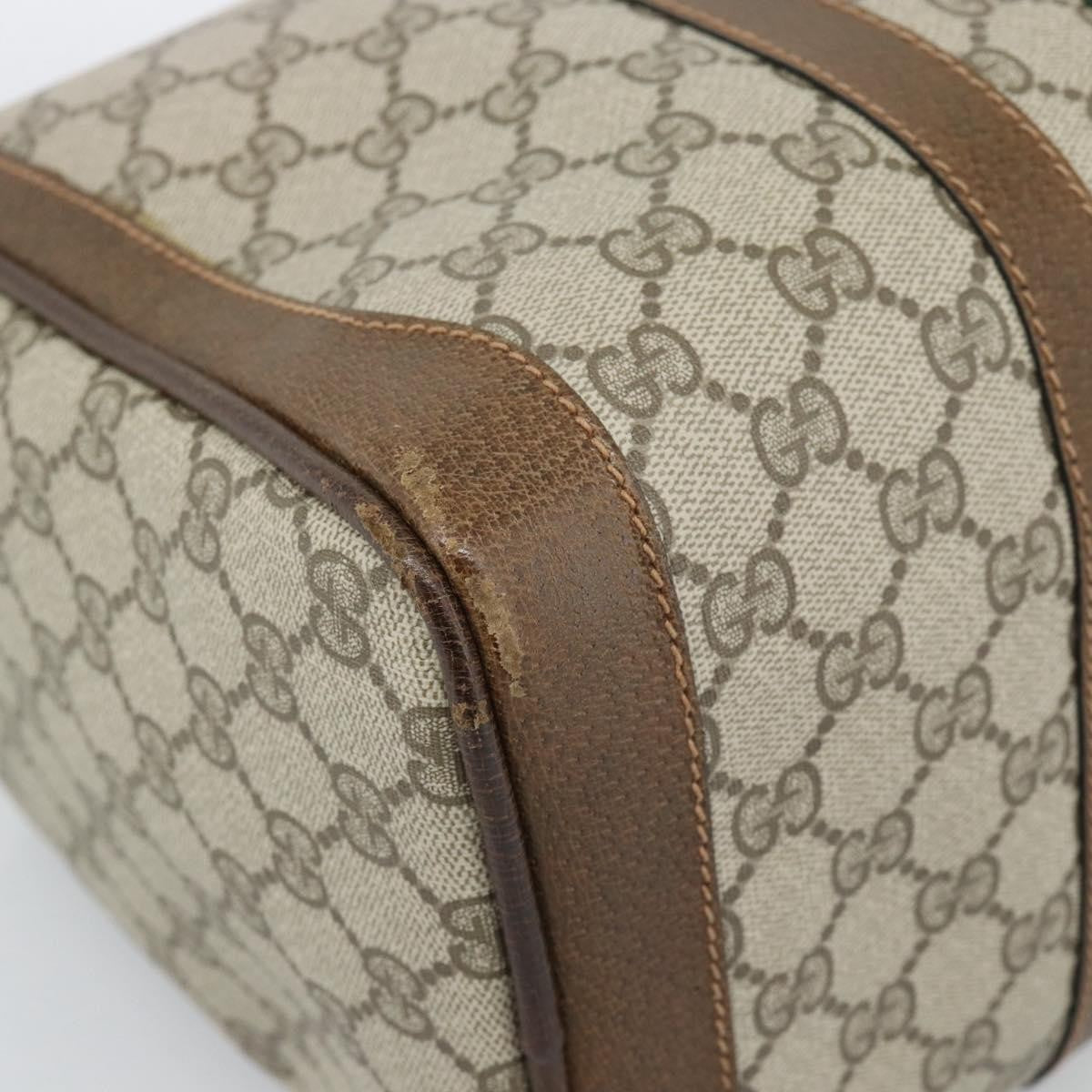 Gucci Vintage Web Boston GG Coated Canvas, Beige, Canvas, Handbag