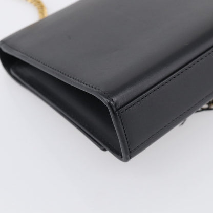 Saint Laurent Classic Monogram Tassel Leather, Black, Leather, Crossbody Bag