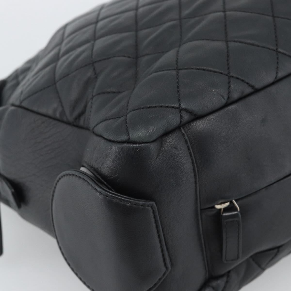 Chanel Mademoiselle Chain Quilted Lambskin, Black, Leather, Shoulder Bag