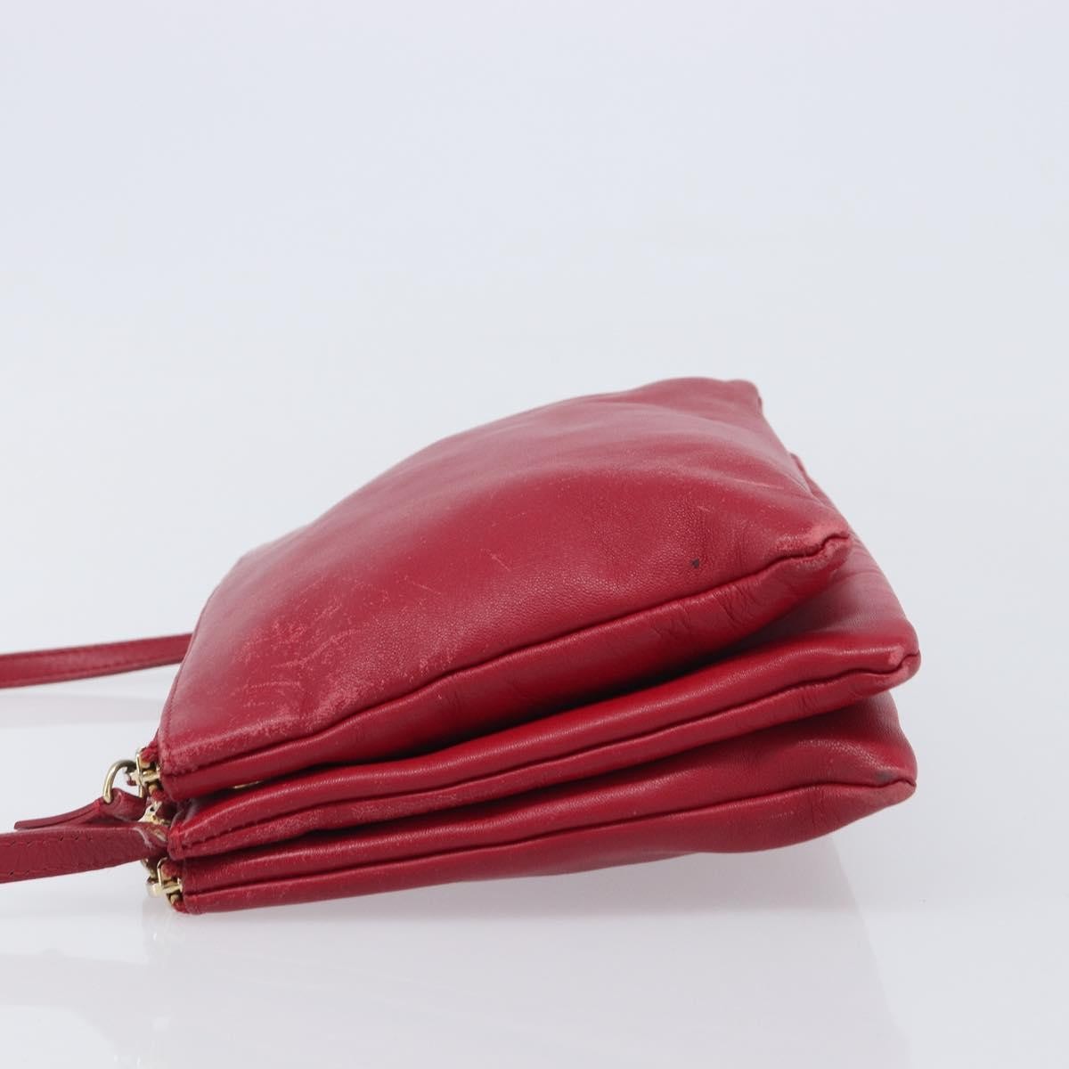 Celine Trio Leather, Red, Leather, Crossbody Bag