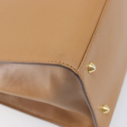 Gucci Vintage Lady Lock Top Handle Leather, Beige, Leather, Handbag