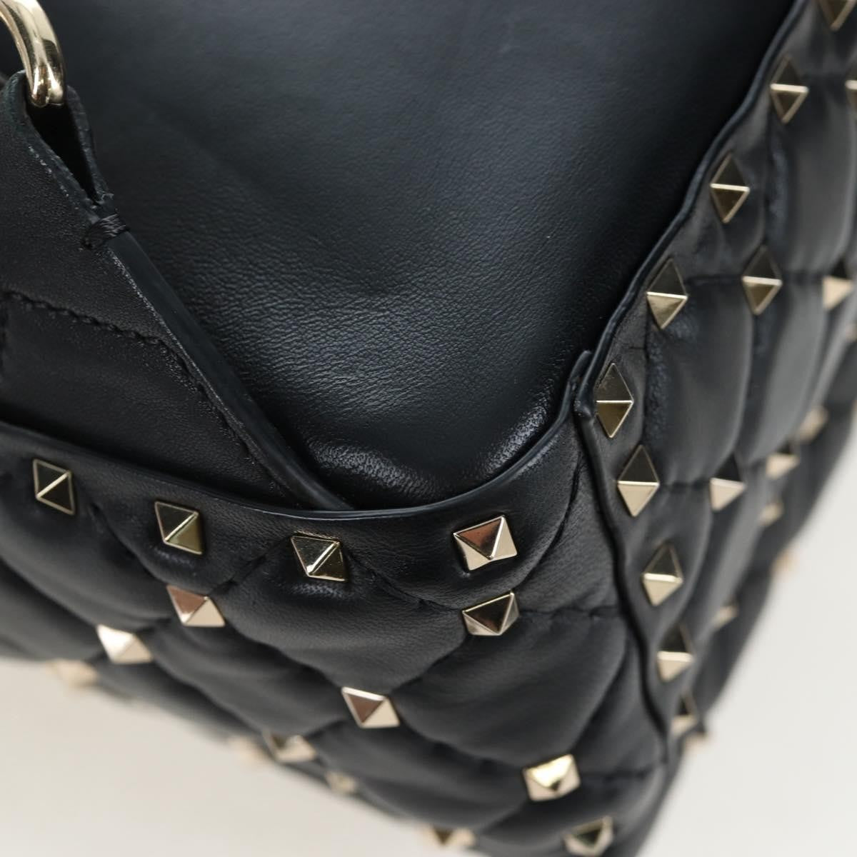 Valentino Garavani Rockstud Spike Quilted Leather, Black, Leather, Backpack