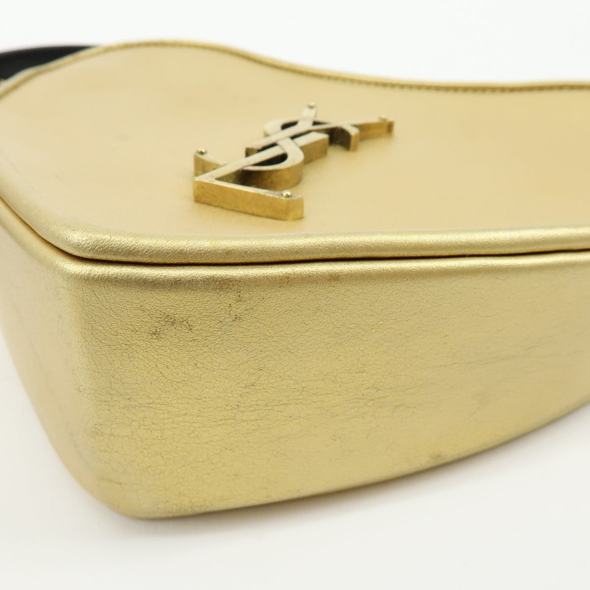 Saint Laurent Love Heart Tassel Chain Leather, Gold, Leather, Handbag