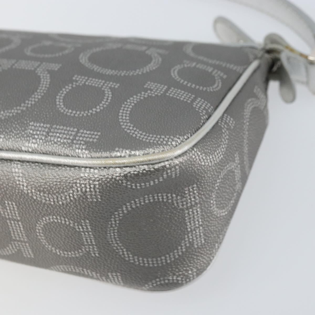 Salvatore Ferragamo Gancini Leather, Silver, Leather, Crossbody Bag