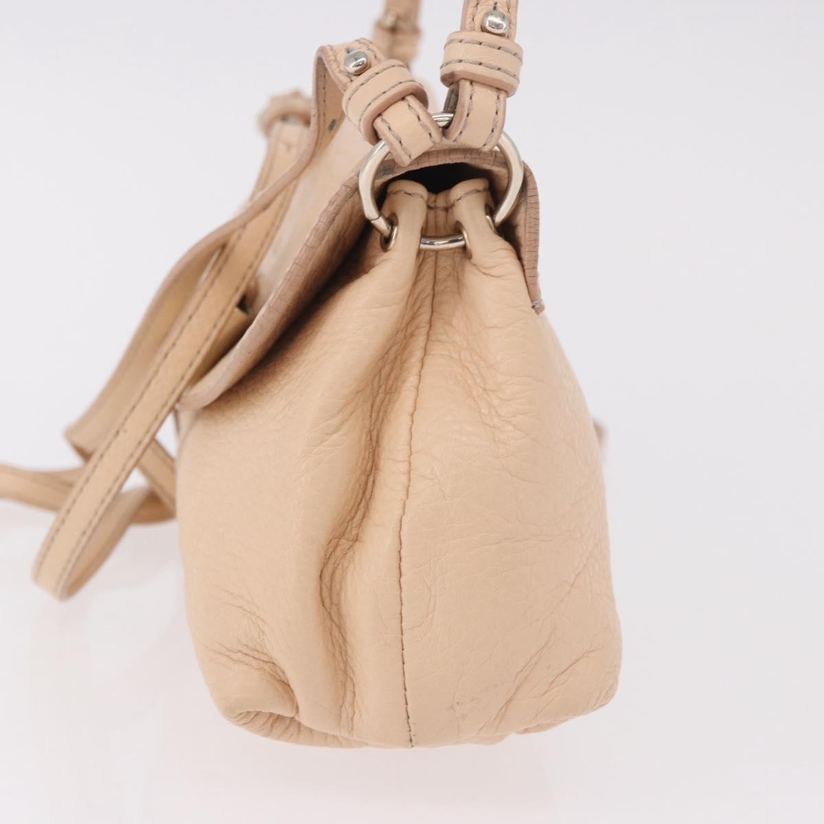 Chloe Lily Leather, Beige, Leather, Shoulder Bag