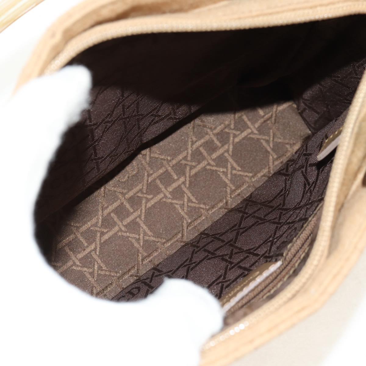 Christian Dior Cannage Handbag Canvas, BEIGE, COTTON, Handbag