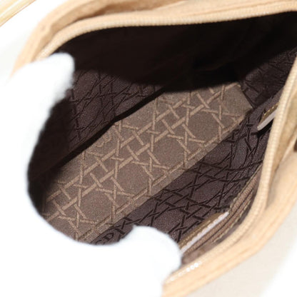 Christian Dior Cannage Handbag Canvas, BEIGE, COTTON, Handbag