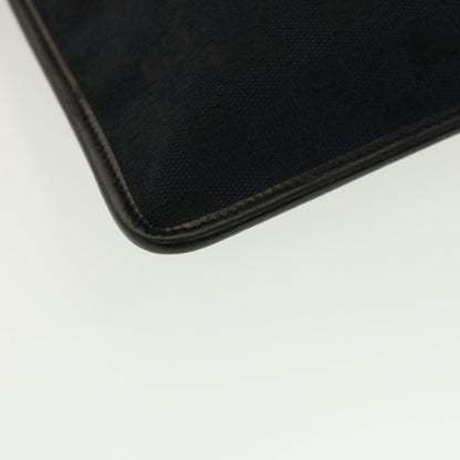 Gucci Vintage Flat Messenger GG Canvas and Leather, Black, Canvas, Handbag