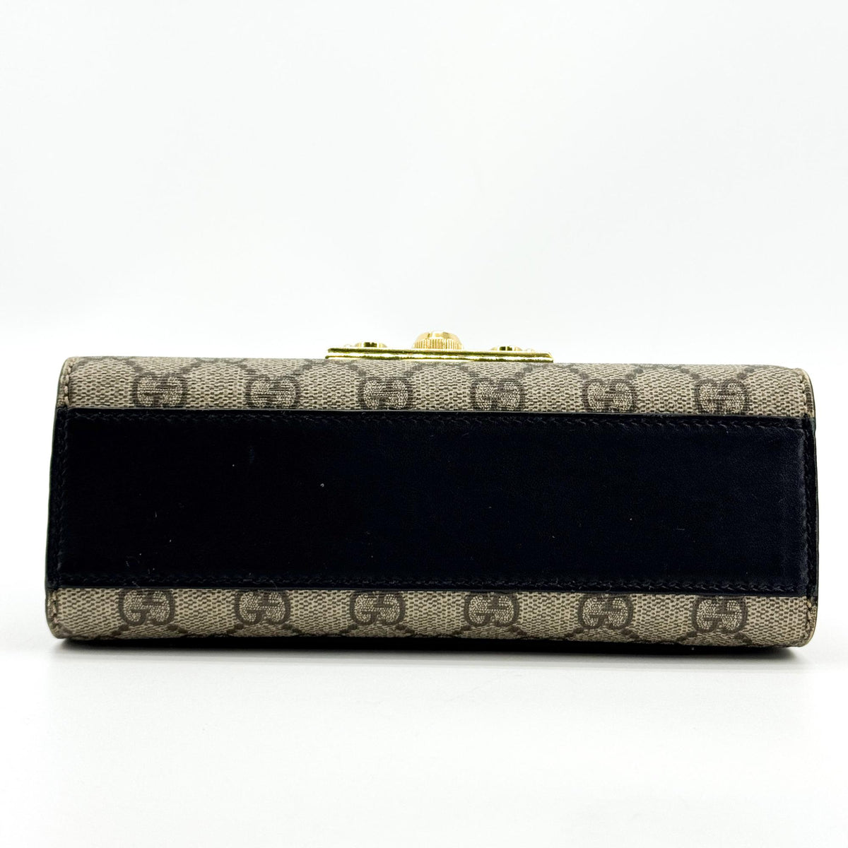 Gucci Padlock Chain Flap Blooms Print GG Coated Canvas and Leather, Brown, Canvas, Handbag