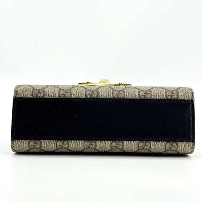 Gucci Padlock Chain Flap Blooms Print GG Coated Canvas and Leather, Brown, Canvas, Handbag