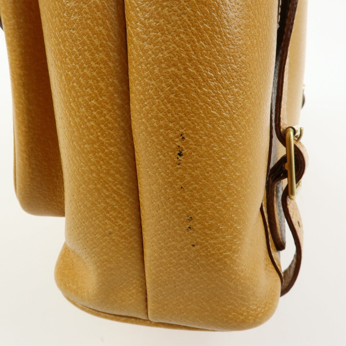 Gucci Vintage Bamboo Leather, Yellow, Leather, Backpack