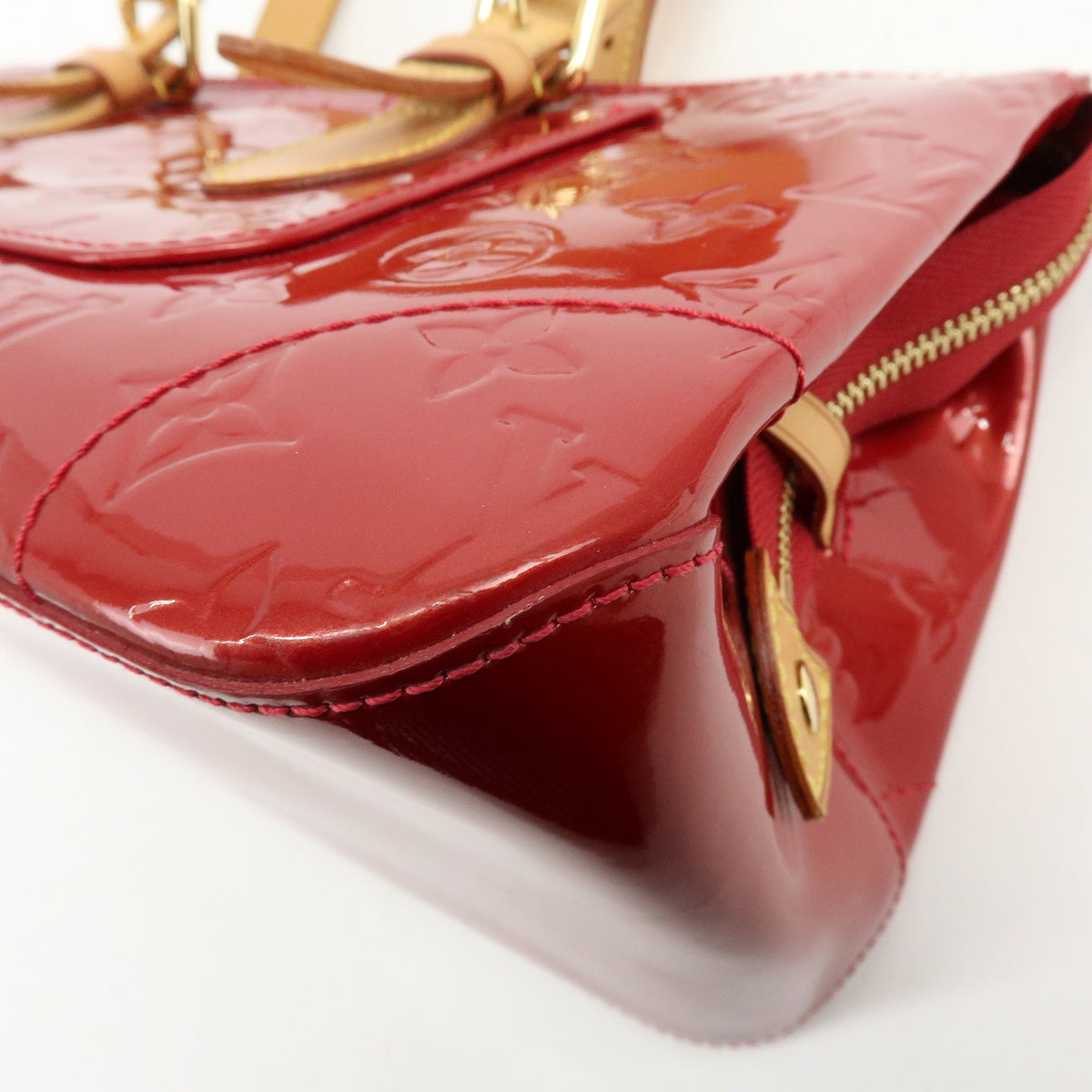 Louis Vuitton Rosewood Avenue Monogram Vernis, Red, Patent Leather, Handbag