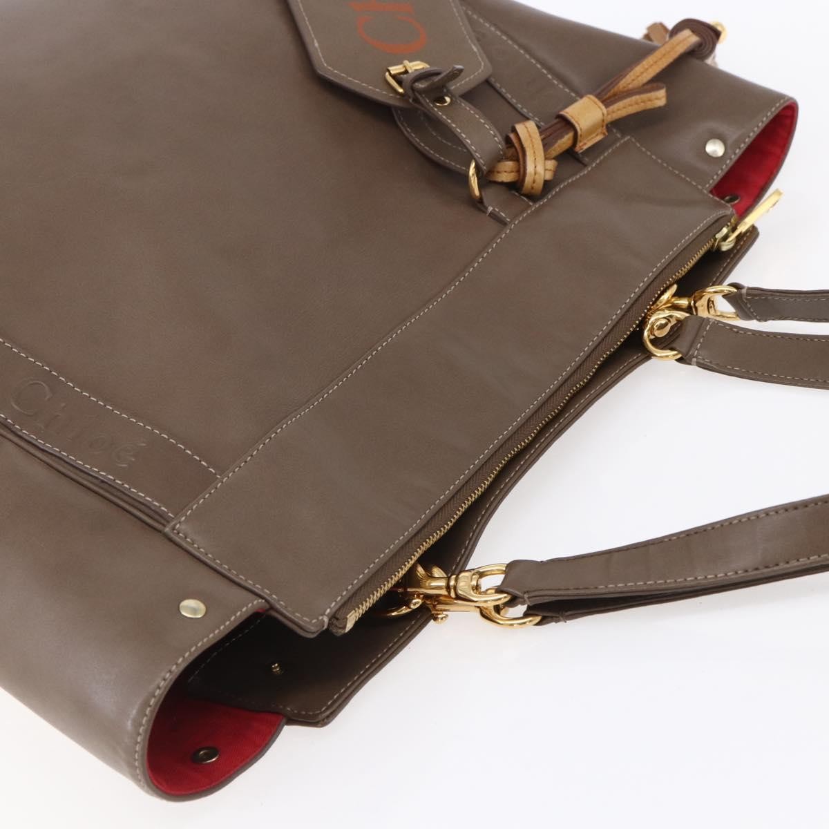 Chloe Eden Leather, Brown, Leather, Tote Bag