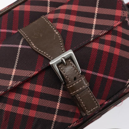 Burberry Nova Check Blue Label Nylon, Burgundy, Nylon, Shoulder Bag