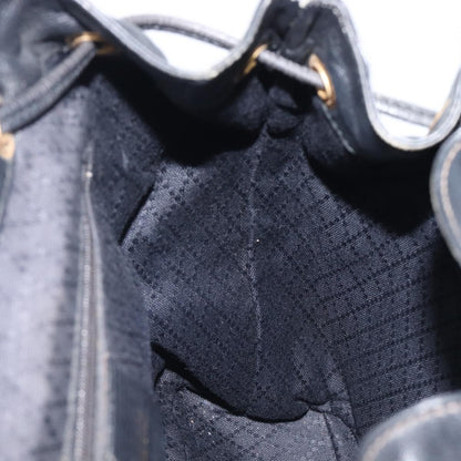 Gucci Vintage Bamboo Leather, Black, Leather, Backpack