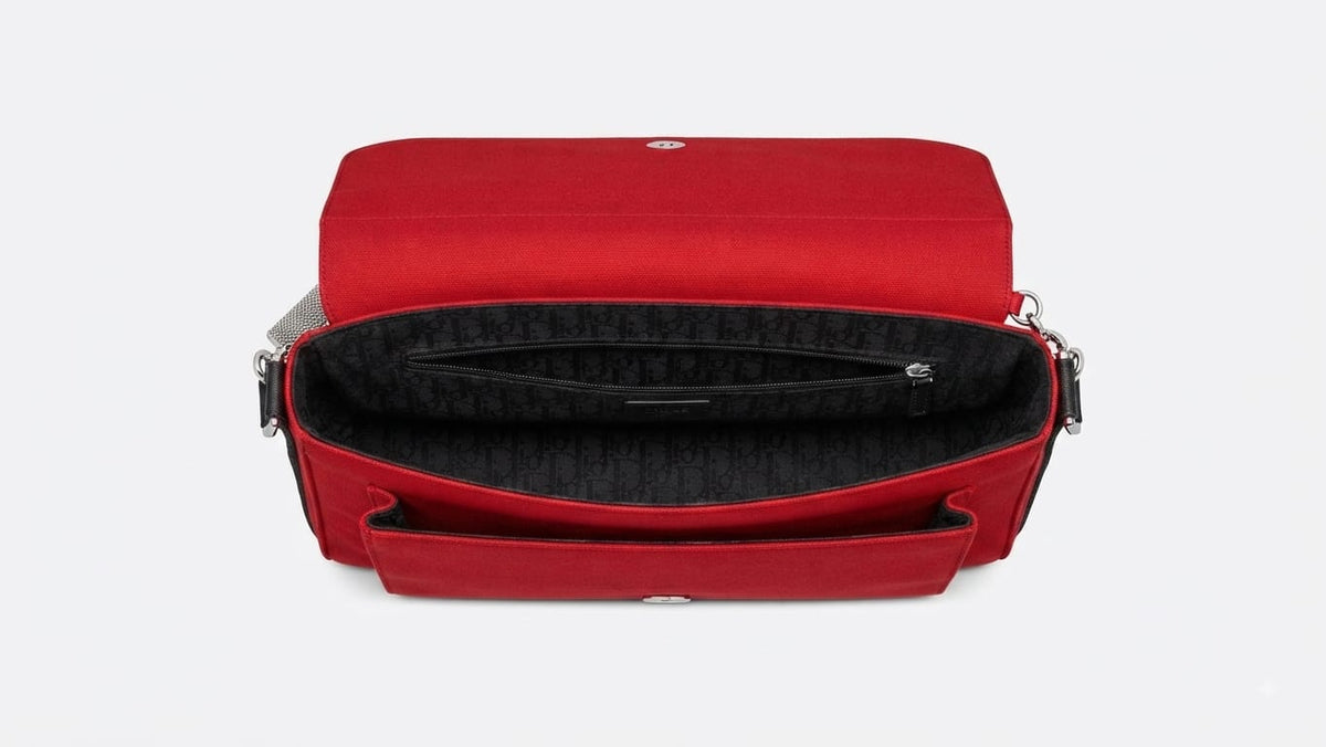 Christian Dior Hardcore Flap Canvas, Red, Canvas, Handbag