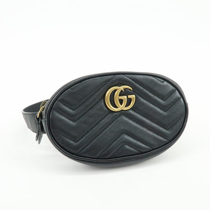 Gucci GG Marmont Belt Matelasse Leather, Black, Leather, Handbag