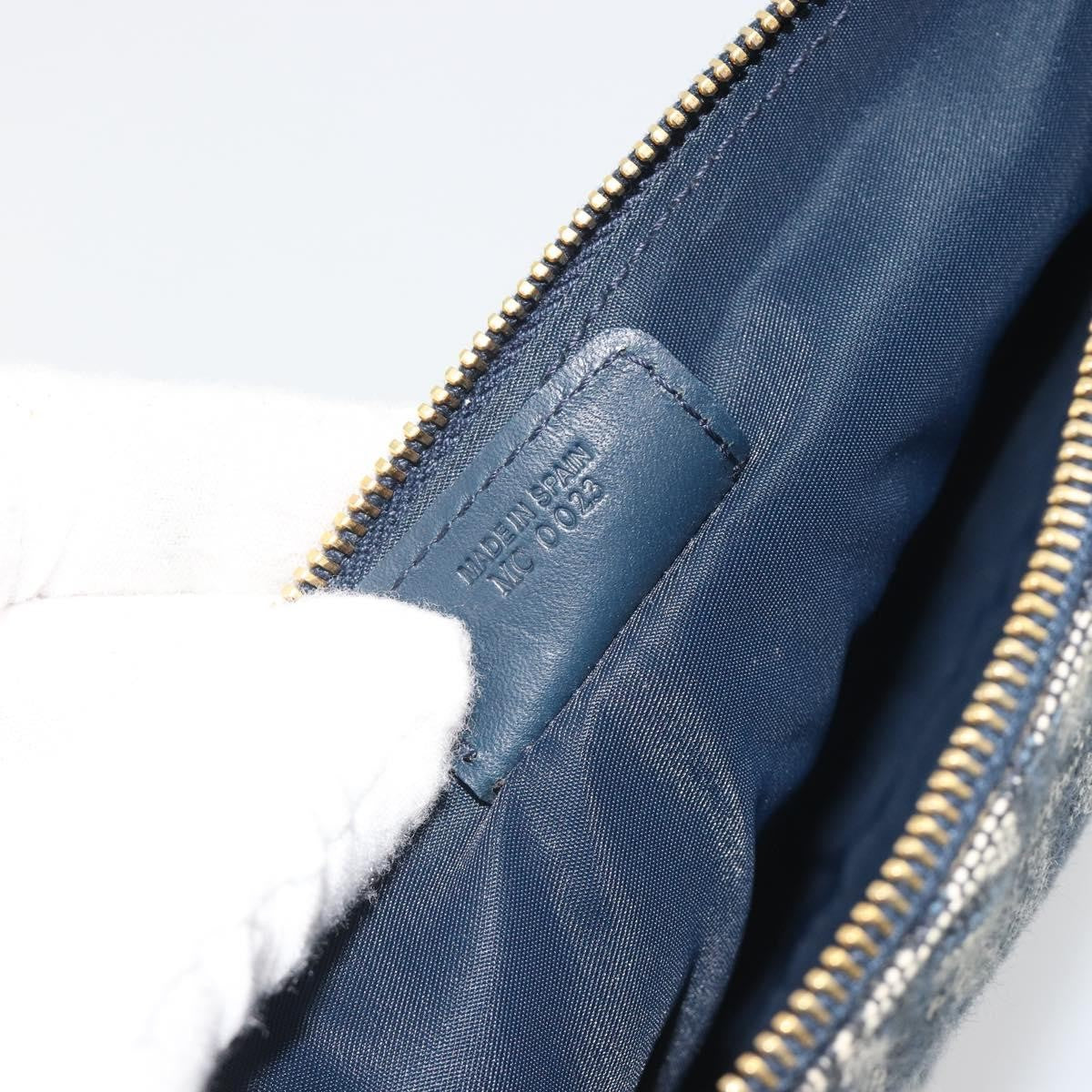 Christian Dior Vintage Saddle Diorissimo Canvas, Navy, Canvas, Shoulder Bag