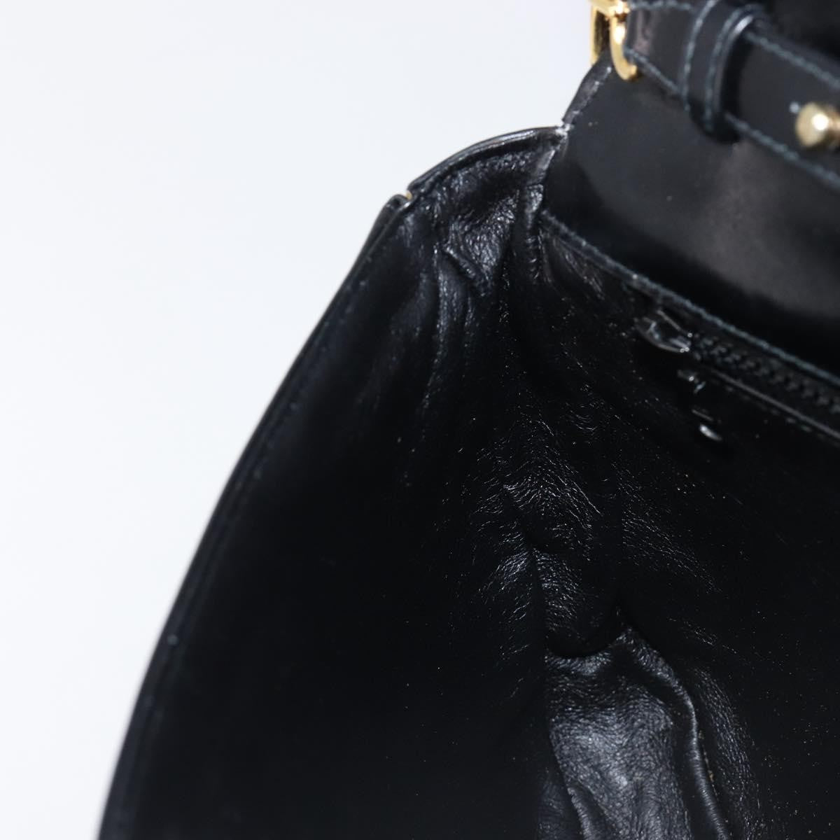 Celine Flap Shoulder Leather, Black, Leather, Shoulder Bag